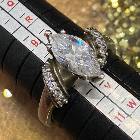 Sterling Silver Ring Stamped 925 Size 10 CZ - Picture 2 of 3